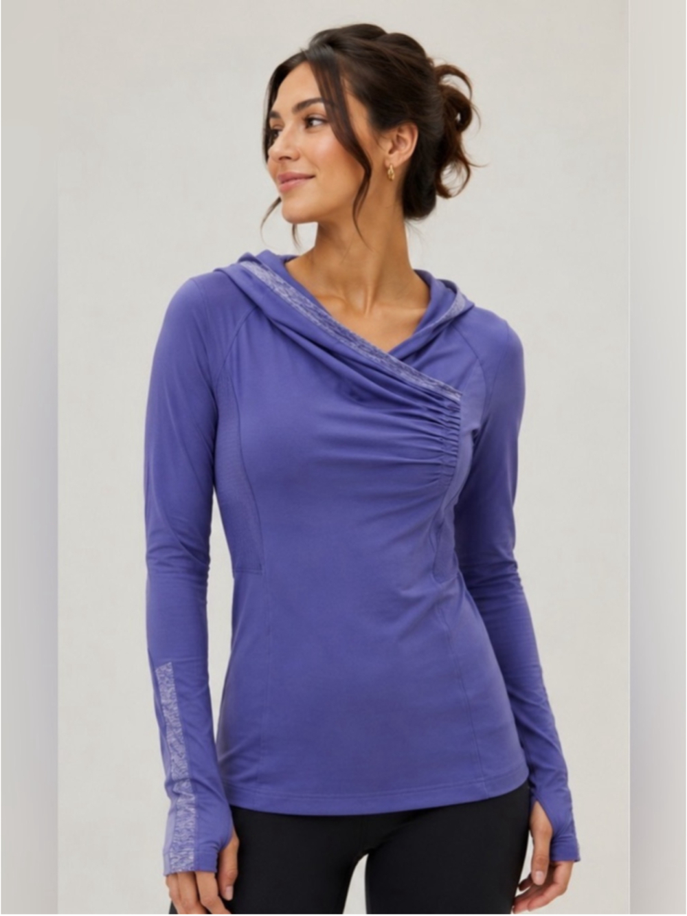 Lululemon Run For Your Life Lightweight Pullover Hoodie Sz 2 Purple EUC